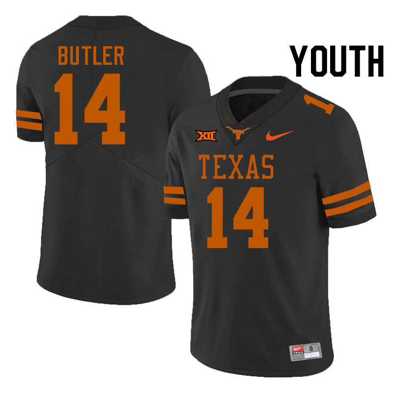 Youth #14 Aaron Butler Texas Longhorns College Football Jerseys Stitched-Black